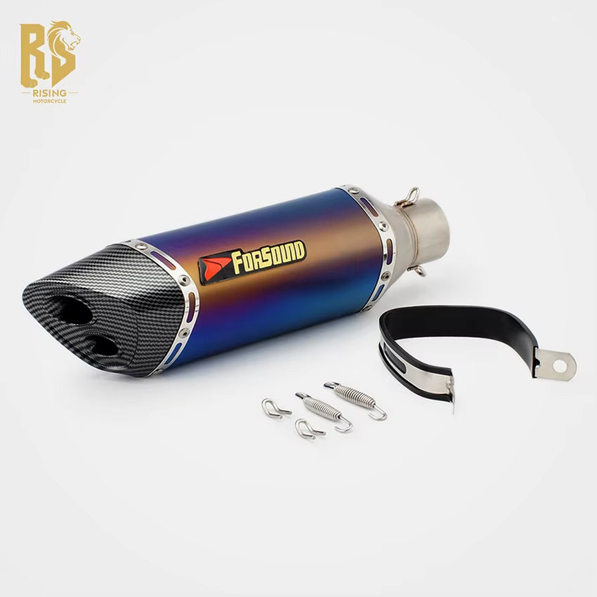 RS for Carbon Fiber Motorcycle Exhaust Pipe with Double Hole Tail for CBR 500 800NK T 700 752S 500F Models