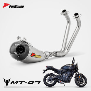 ท่อคอท่อไอเสีย Yamaha MT07 ขนาด 51 มม. / ท่อไอเสีย Yamaha MT09 ทั้งระบบ ปี 2013-2025 คาร์บอน SS รถจักรยานยนต์ ODM&OEM กำหนดเอง TI
