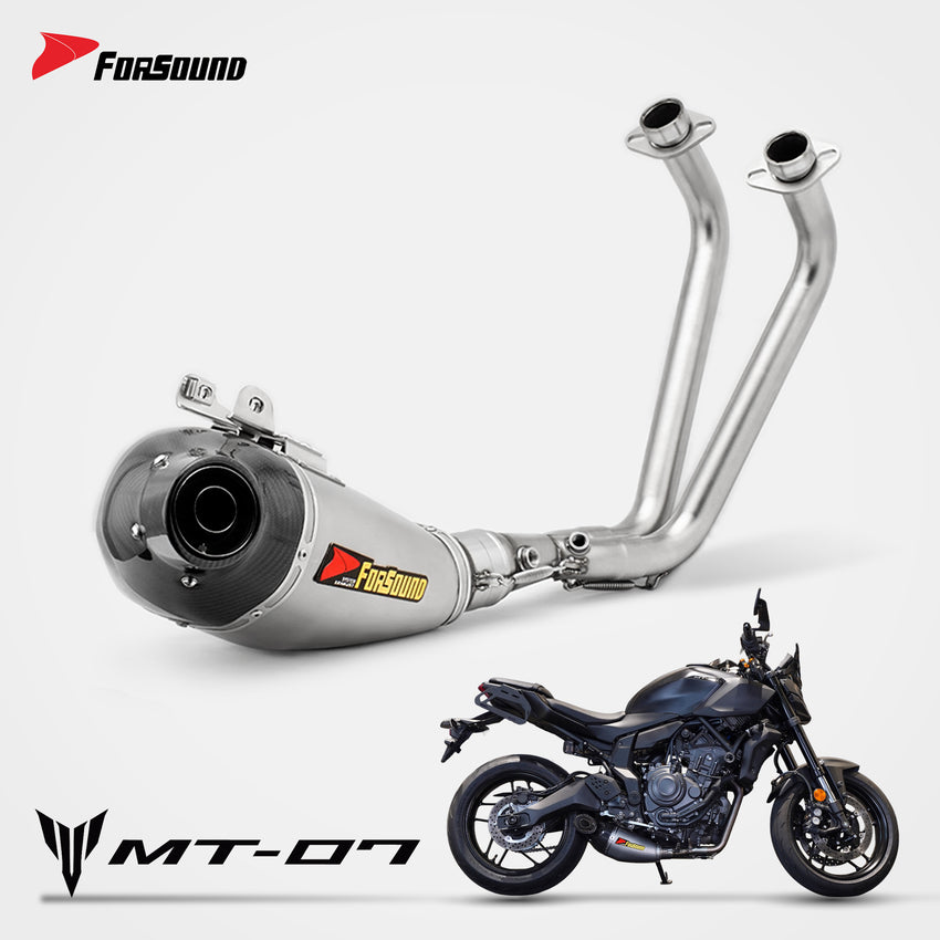 ท่อคอท่อไอเสีย Yamaha MT07 ขนาด 51 มม. / ท่อไอเสีย Yamaha MT09 ทั้งระบบ ปี 2013-2025 คาร์บอน SS รถจักรยานยนต์ ODM&OEM กำหนดเอง TI