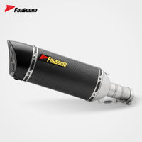 Forsound Factory Wholesale Price Motorcycle Exhaust Ninja 400 All Black Stainless Steel Carbon Fiber Rectangular Muffler