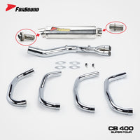 FOR Honda cb400sf Exhaust Extended Slant Hexagon round Hole Full Exhaust System Stainless Steel