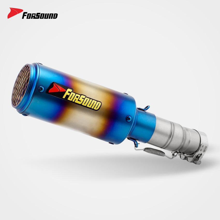 Forsound Factory Wholesale Price Kawasakis Ninja 400 Track Racing Exhaust System Rectangular Burnt Blue Muffler