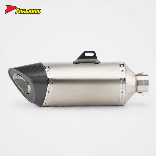 RS for R11-7 Motorcycle Exhaust Pipe Tail Stainless Steel Carbon Fiber for Z900 MT09 ZX-10R CBR650R CB1000 Models