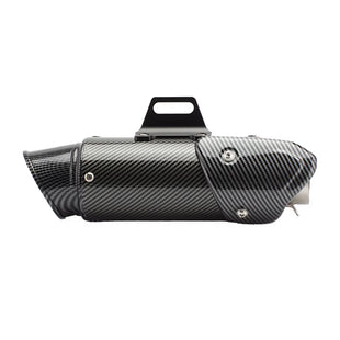 RS Original Black Carbon Fiber Stainless Steel Muffler Exhaust Pipe Universal New Placement Retrofit Upgrade Motorcycles