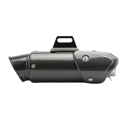 RS Original Black Carbon Fiber Stainless Steel Muffler Exhaust Pipe Universal New Placement Retrofit Upgrade Motorcycles