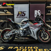 For ZONTES 703RR Fit 2023-2025 Carbon Fiber Performance Straight-Through Down-Exit Exhaust Kit Supersport Racing GP. Style OEM