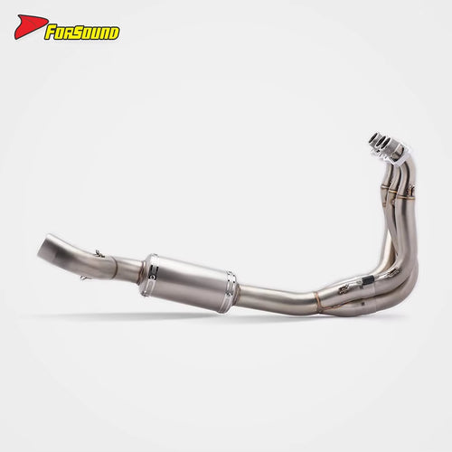 New for Trident 660 2020-2025 Stainless Steel Front Middle & Carbon Fiber Rear Exhaust Pipes Retrofit/Upgrade Compatible
