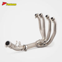 For KAWASAKI ZX-6R Titanium Alloy Front-Middle Section Exhaust Pipe OEM Rear Exhaust-Compatible Exhaust with Mounting Bracket
