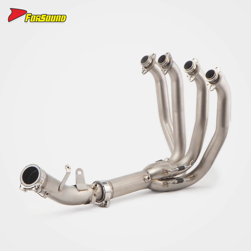 For KAWASAKI ZX-6R Titanium Alloy Front-Middle Section Exhaust Pipe OEM Rear Exhaust-Compatible Exhaust with Mounting Bracket