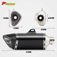 RS for R11-7 Motorcycle Exhaust Pipe Tail Stainless Steel Carbon Fiber for Z900 MT09 ZX-10R CBR650R CB1000 Models
