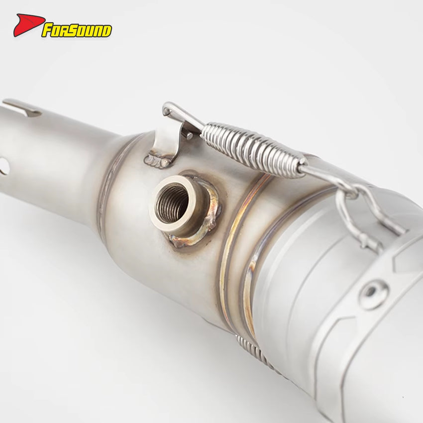 For ADV 350 Extended Slanted Hexagonal Mid-Rear Section Stainless Steel Exhaust Deep Sport Note 2024-2025 Model FORSOUND