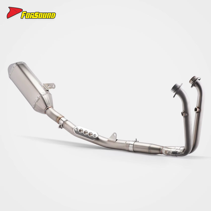 New FORSOUND for 450Mt Matte Stainless Steel Fish Mouth Full Exhaust System Deep Powerful Exhaust Note Urban Cruising OEM