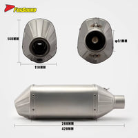 Stainless Steel 51Mm T148 Fish-Mouth End Can Exhaust Pipe with Bracket/Clamp Universal Motorcycle Pipe