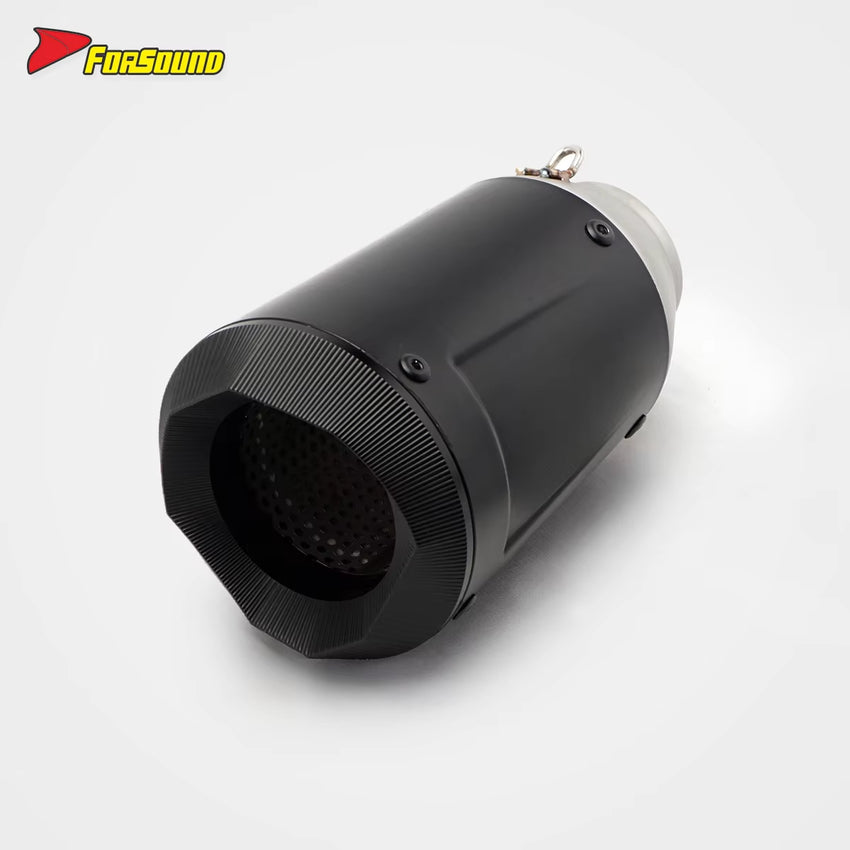 FORSOUND Universal 51Mm Diameter Slip-On Stainless Steel Slanted Tip Ar-Style Exhaust Black Body & Tip Improved Power Response