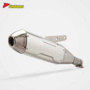สำหรับ CFMOTO 450Mt ชุดท่อไอเสียกลางถึงปลายแบบเชื่อมสเตนเลสสตีล สำหรับปี 2023-2025 ชุดอัปเกรดประสิทธิภาพผจญภัย OEM&ODM