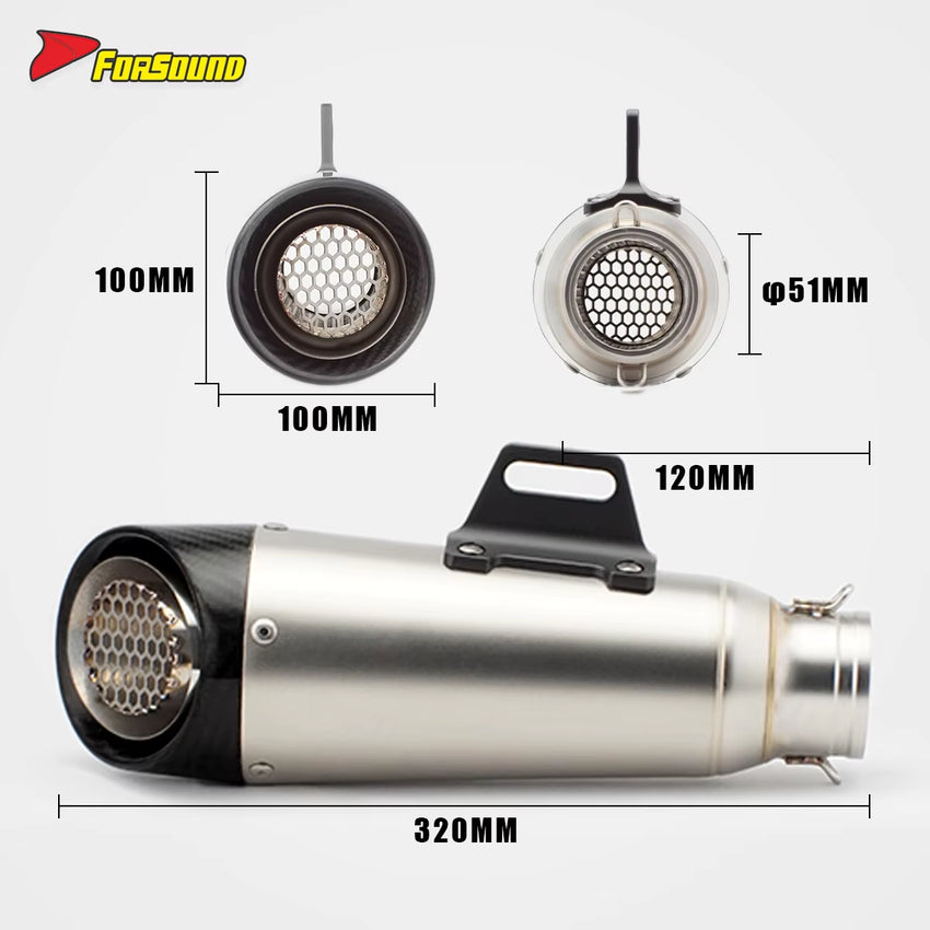 Motorcycle Exhaust System SC Bee Net Cover Tail Exhaust Pipe for MT09 Huanglong 450SR Race 600 R3 Ninja GSX