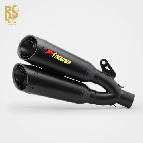 RS Original Universal Modified Exhaust Pipe for Motorcycles Roasted Blue Black Body Frosted Stainless Steel SC Gemini Tail New