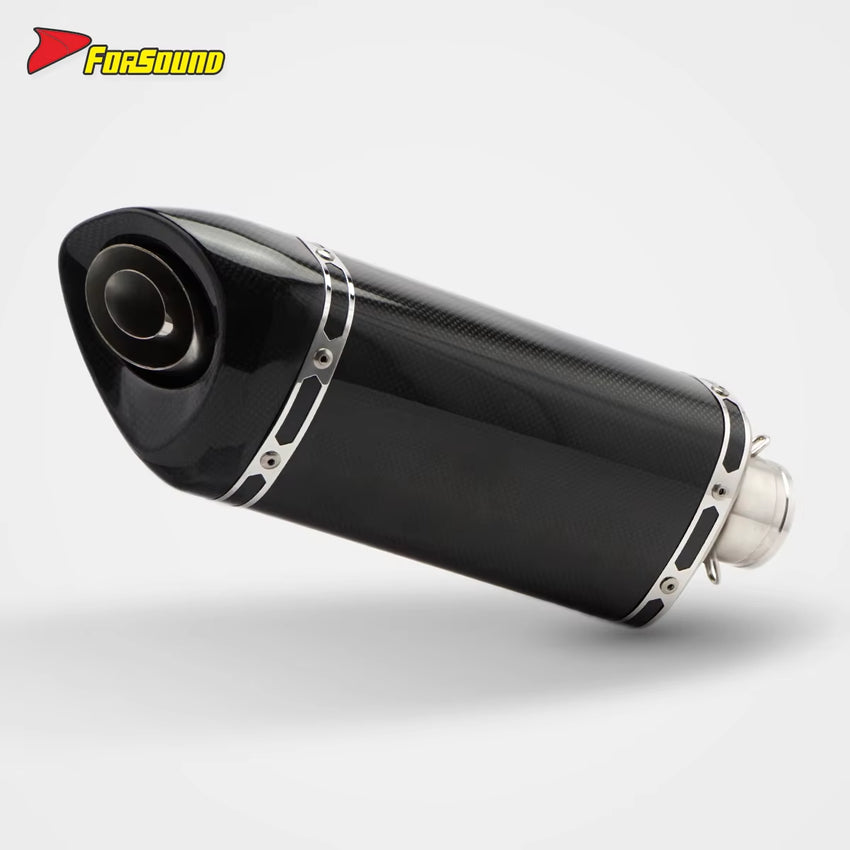 New Universal FORSOUND 51Mm Diameter K11 AK Style Carbon Fiber Floral Pattern Exhaust Matte Finish Removable Baffle Improved