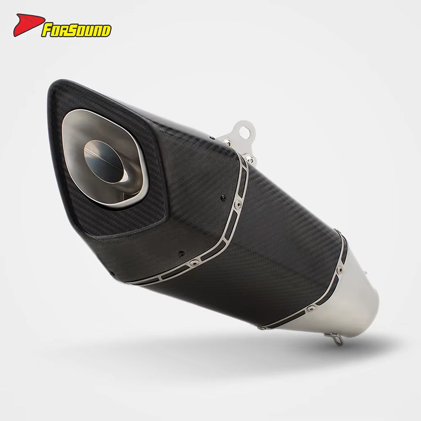 For ZONTES 703RR Carbon Fiber Full Straight Exhaust System Dominator-Style Zontes 703Rr Tail Exhaust with Oxygen Sensor OEM&ODM