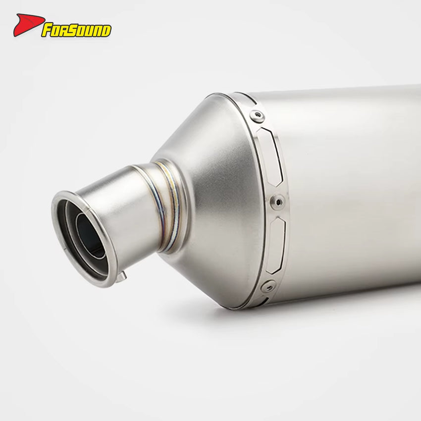 RS Original Universal Stainless Steel Motorcycle Exhaust Muffler 51MM Exhaust Pipe for Honda R3 R15 MT07 PCX XMAX FZ6 Ninja400