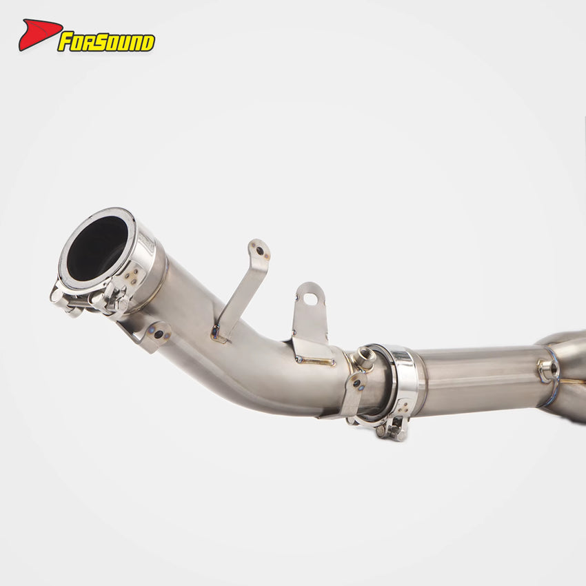 For KAWASAKI ZX-6R Titanium Alloy Front-Middle Section Exhaust Pipe OEM Rear Exhaust-Compatible Exhaust with Mounting Bracket