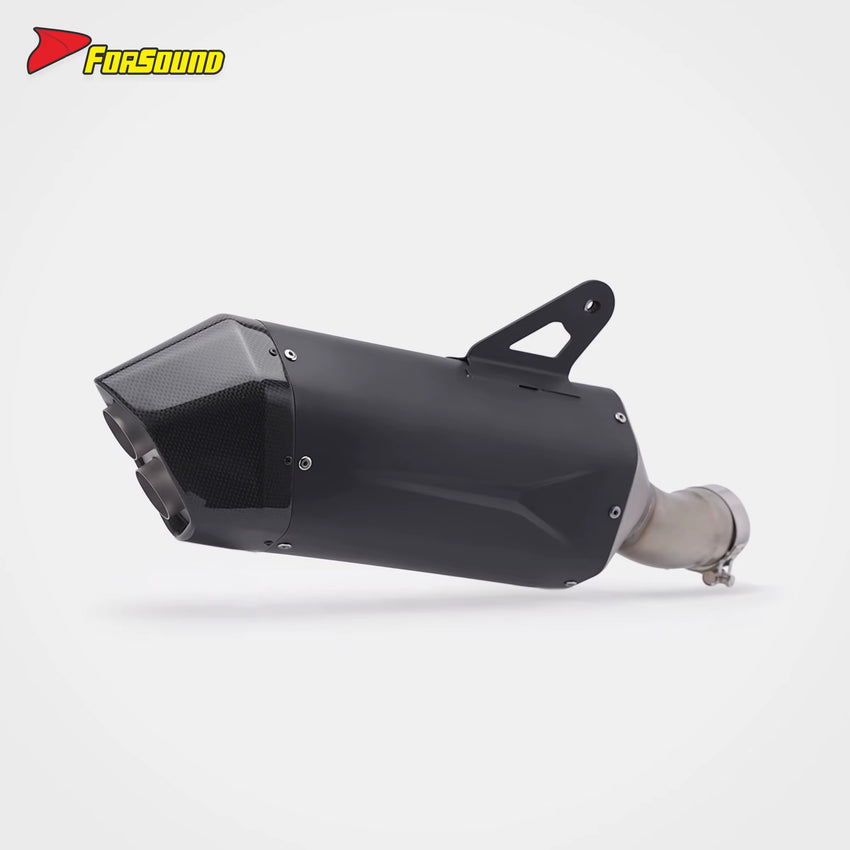 R1300GS for Forsound New Carbon Fiber Cable-Controlled Valve Front-Mid Section Black Aurora Slip-On Full Exhaust System For
