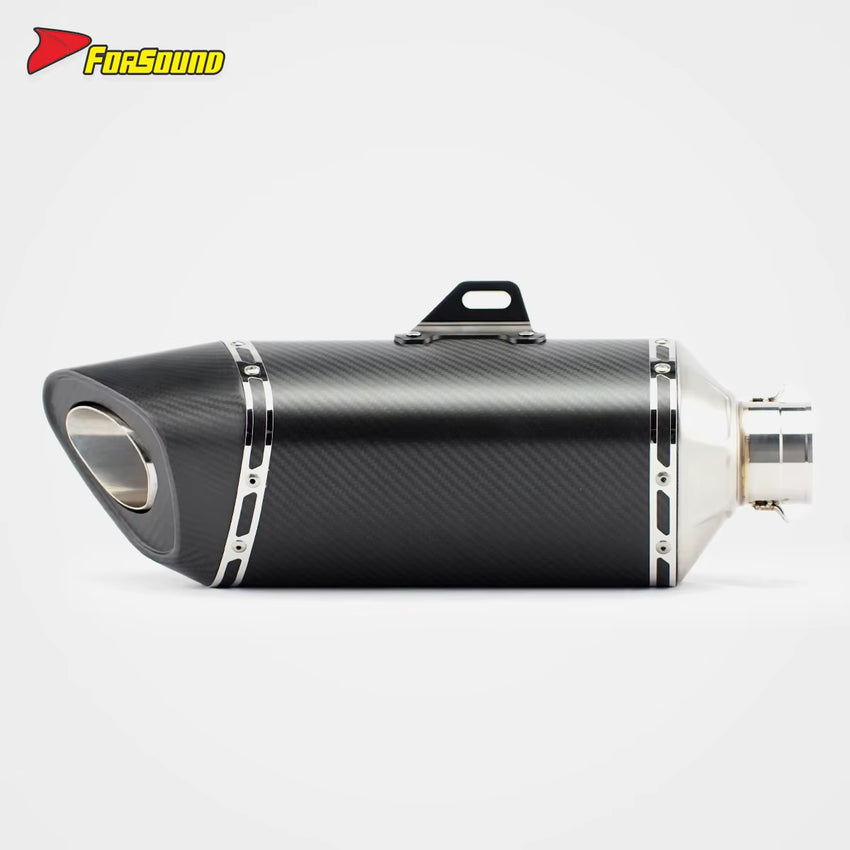 RS for R11-7 Motorcycle Exhaust Pipe Tail Stainless Steel Carbon Fiber for Z900 MT09 ZX-10R CBR650R CB1000 Models