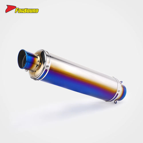 Universal 60Mm Blue Burnt Mini Slash Cut Tip Extended Barrel Exhaust Vintage Motorcycle Carbon Fiber Muffler Modification