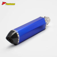 New Forsound RS Original Modified Universal Motorcycle Exhaust System Stainless Steel Standard Replacement Muffler Blue Extended