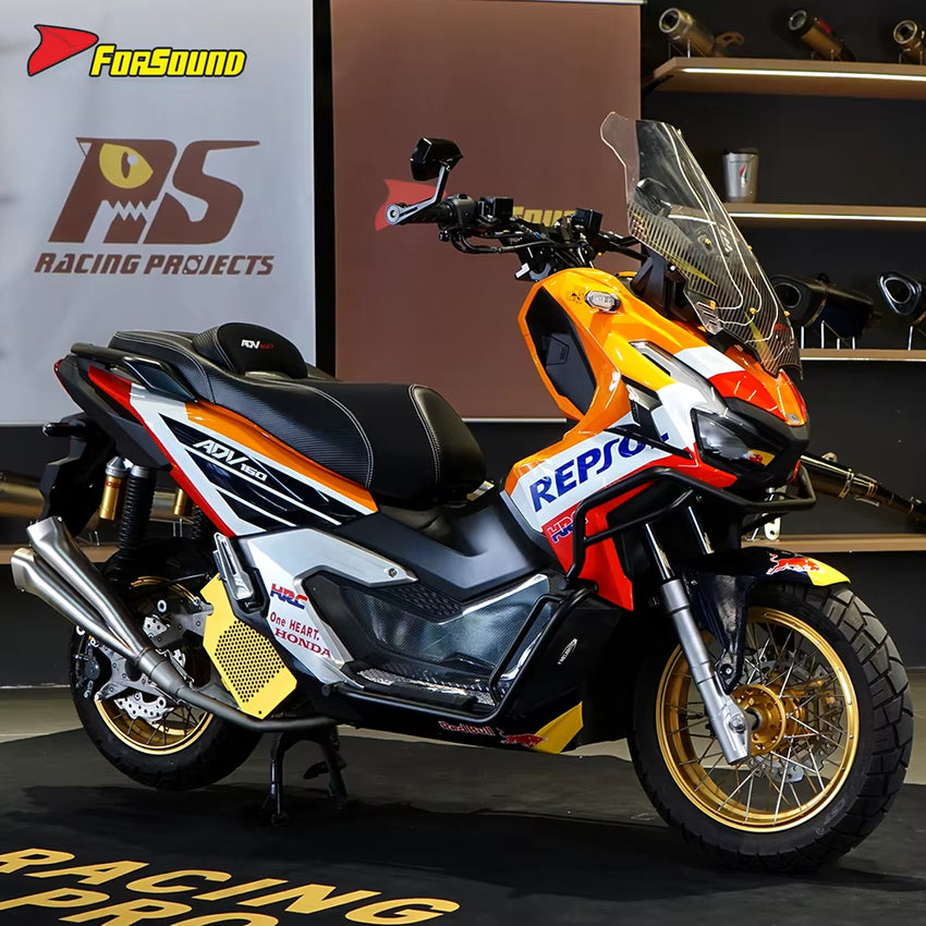New FORSOUND for ADV 160 Exhaust Stainless Steel Torch Gemini Full Exhaust Polished Optional Deep Powerful Exhaust Note