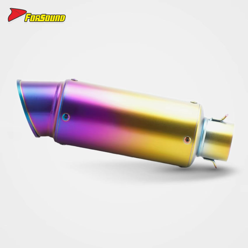 RS Universal Motorcycle Exhaust System with Escape Pipe DB Killer Silencer Exhaust Escape Phantom Color 51Mm Caliber