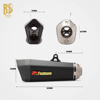 Stainless Steel Carbon Fiber 51Mm Pyramid End Can Exhaust Pipe Universal Motorcycle Pipe