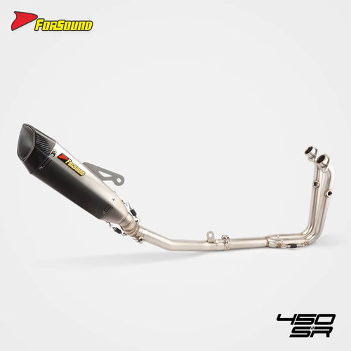 For 450SR Silver Stainless Steel Carbon Fiber Tip TSS Full System Exhaust 2022-2025 Motorcycle Replacement Supersport Riding