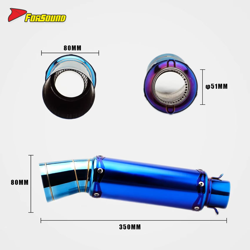 Universal 51Mm Thai-Style Slip-On Straight-Through Exhaust Aggressive Sound Fit for Most 125-400Cc Off-Road Motorcycles OEM&ODM