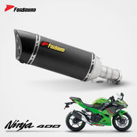 Forsound Factory Wholesale Price Motorcycle Exhaust Ninja 400 All Black Stainless Steel Carbon Fiber Rectangular Muffler