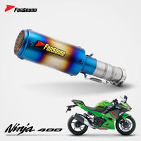 Forsound Factory Wholesale Price Kawasakis Ninja 400 Track Racing Exhaust System Rectangular Burnt Blue Muffler