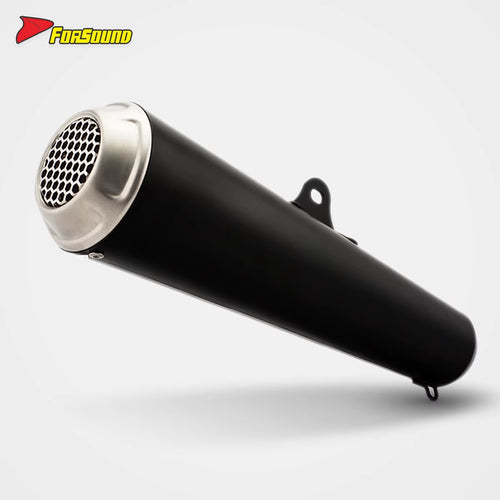 RS Original Universal Modified Motorcycle Exhaust Pipe Stainless Steel Black Body GP Honeycomb Net Tail Silencer 51Mm New