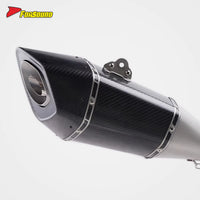 Exquisite and Heat Resistant Silvery White Stainless Steel Carbon Fiber Motorcycle Full Exhaust System for KAWASAKI ZX-6R ZX-4R