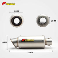 Stainless Steel 51Mm Exhaust End Can for Universal Motorcycle 51Mm Pipe