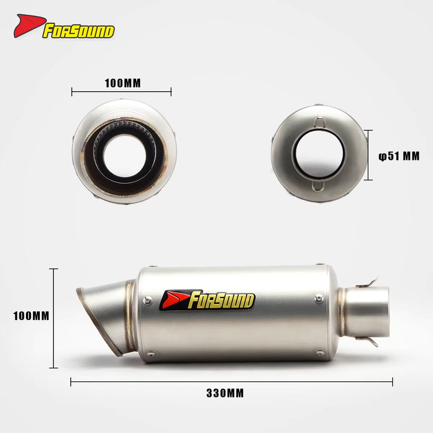 Stainless Steel 51Mm Exhaust End Can for Universal Motorcycle 51Mm Pipe