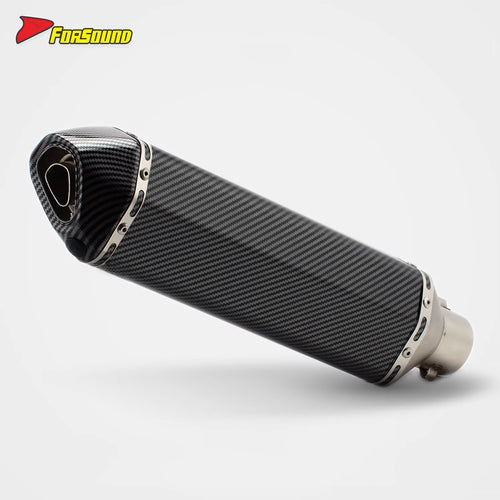 New RS Original Modified Universal Stainless Steel Exhaust Pipe Water Transfer Printing Extended Hexagonal Single Hole Tail