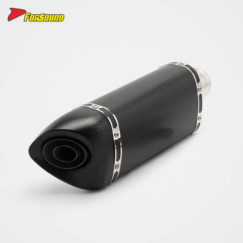 Universal 51Mm Diameter K11-Style Slip-On Exhaust Carbon Fiber Tail Tip Improved Power Response Street Commute/Sport Riding OEM