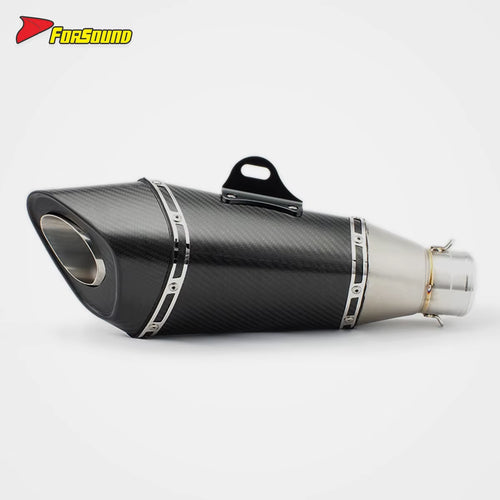 Stainless Steel Carbon Fiber 51Mm R11End Can Exhaust Pipe Universal Motorcycle Pipe