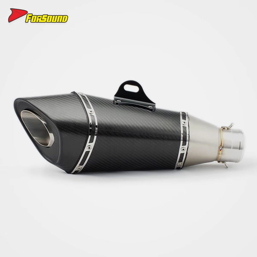 Stainless Steel Carbon Fiber 51Mm R11End Can Exhaust Pipe Universal Motorcycle Pipe