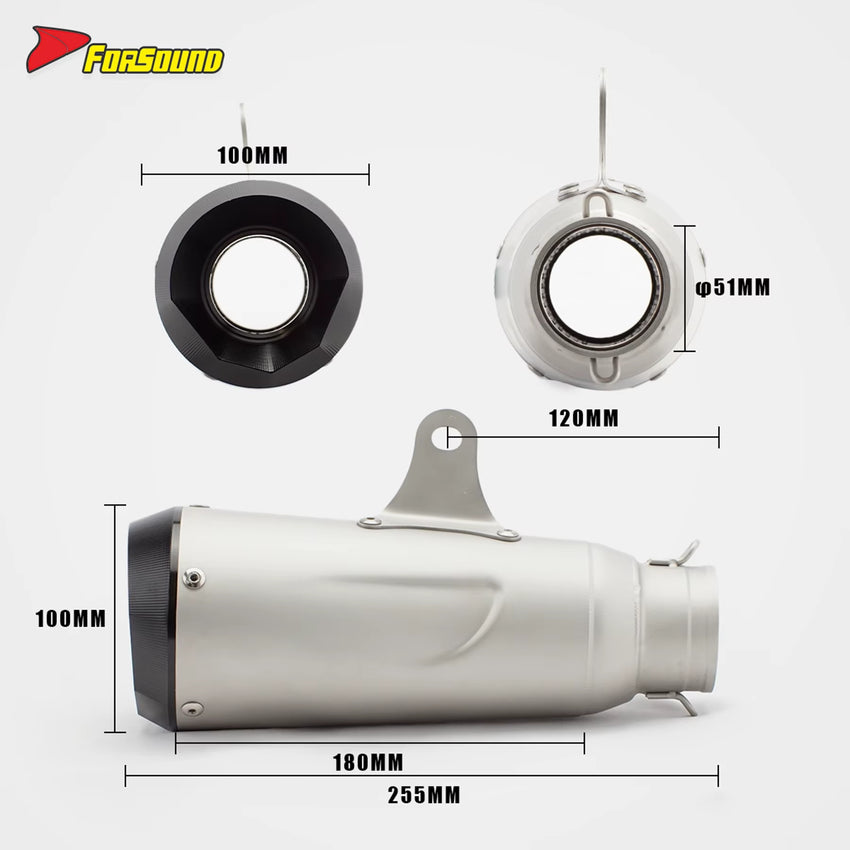 Stainless Steel 51Mm Exhaust Full Motorcycle Exhaust System for Yamaha R3 Exhaust ODM&OEM