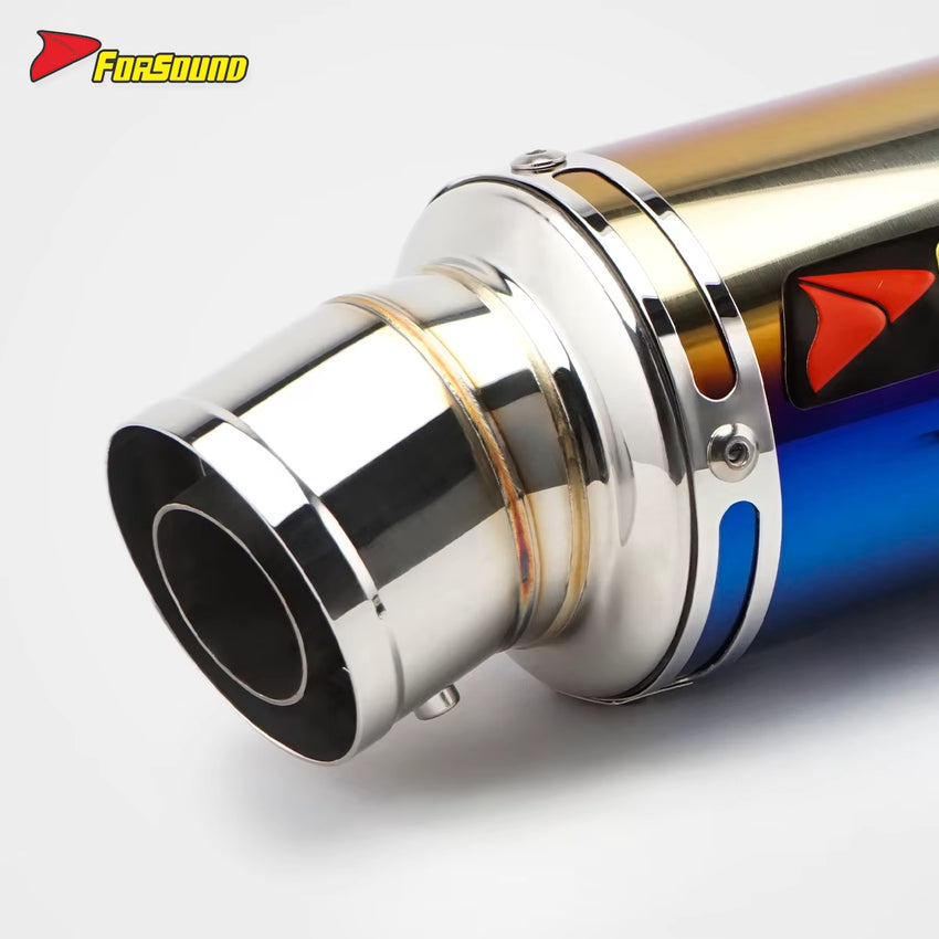 RS Original Universal Carbon Fiber Stainless Steel Motorcycle Exhaust Pipe for Z900RS Grilled Blue Polished Sportbikes