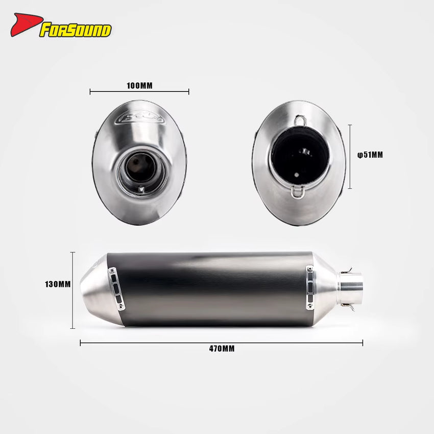 New Forsound Off-Road Motorcycle Exhaust Pipe SS FMF Ellipse Tail Section Exhaust Fit KAWASAKI-KLX230 -ZXC SWM-SM500 ODM&OEM
