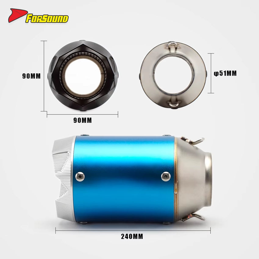 Carbon Fiber 51Mm AR Cola Can Embossed End Can Exhaust for Motorcycle Pipe
