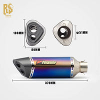 RS for Carbon Fiber Motorcycle Exhaust Pipe with Double Hole Tail for CBR 500 800NK T 700 752S 500F Models