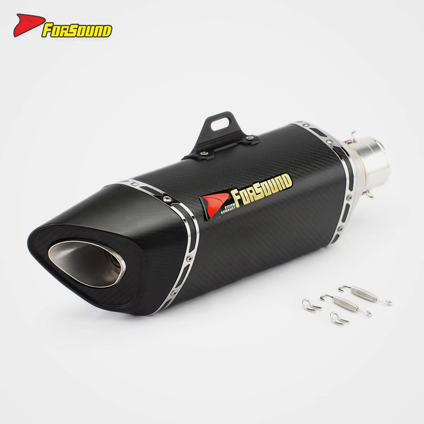 RS for R11-7 Motorcycle Exhaust Pipe Tail Stainless Steel Carbon Fiber for Z900 MT09 ZX-10R CBR650R CB1000 Models